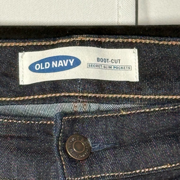 Old Navy Boot-Cut Dark Indigo Jeans - Stylish 90s Baggy - Picture 3 of 4